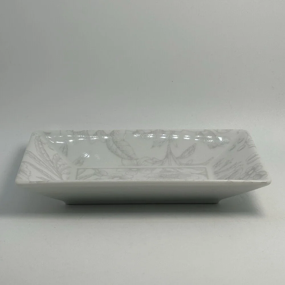 Rare Tiffany & Co Clinique Porcelain Trinket Jewelry Vanity Tray Plate Soap Dish